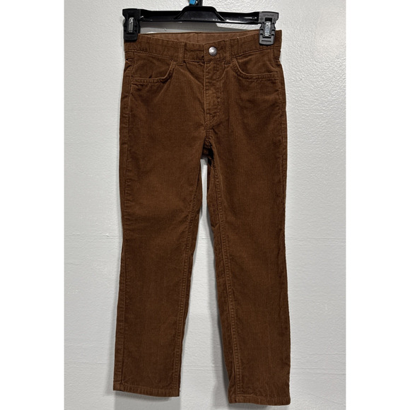 H&M Kids Girls Slim Fit Corduroy Pants Brown Size 6X Adjustable Waist Casual - Picture 1 of 9